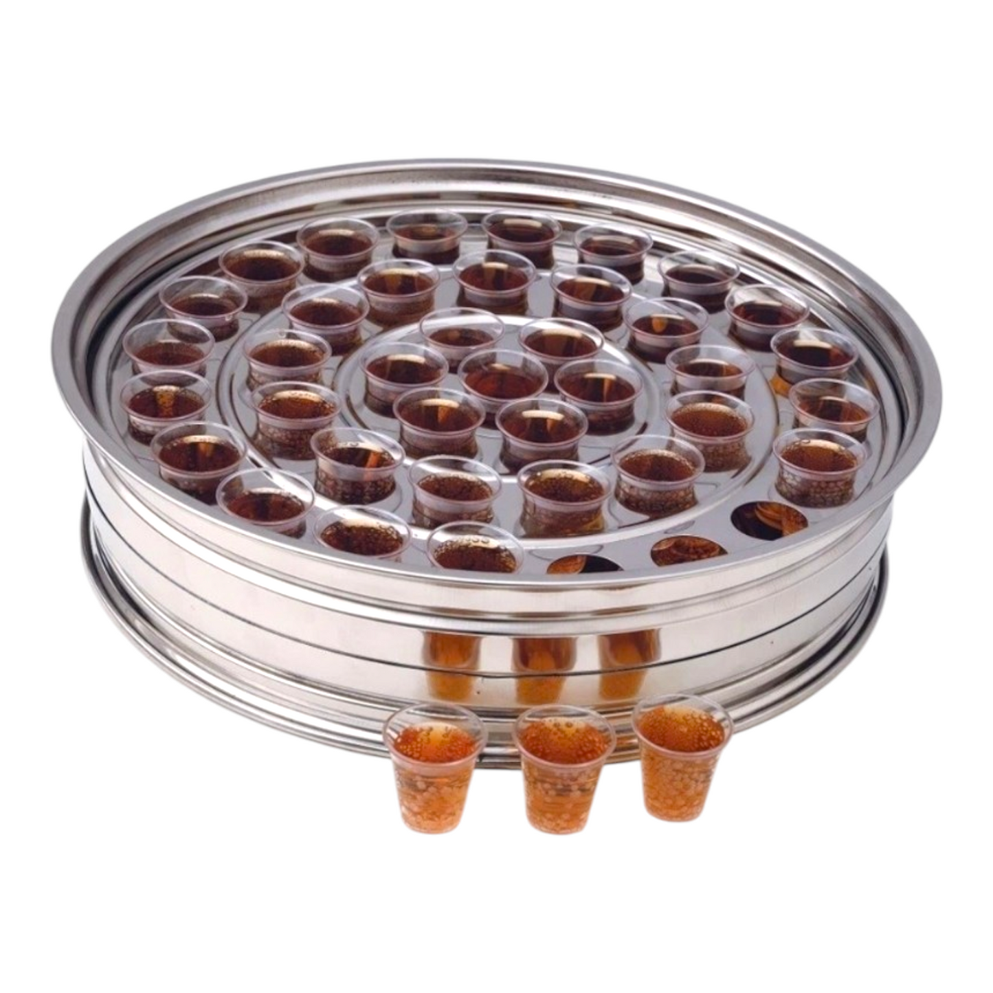 Holy Communion Stainless Steel Tray with Lid & 40 Cups, Complete Church Communion Serving Set (Pack of 43), Mirror Finish