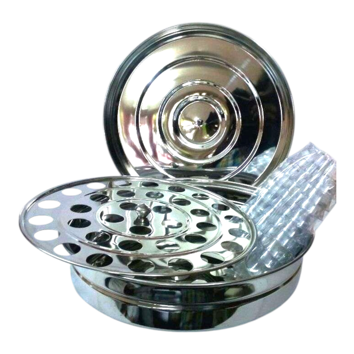 Holy Communion Stainless Steel Tray with Lid & 40 Cups, Complete Church Communion Serving Set (Pack of 43), Mirror Finish
