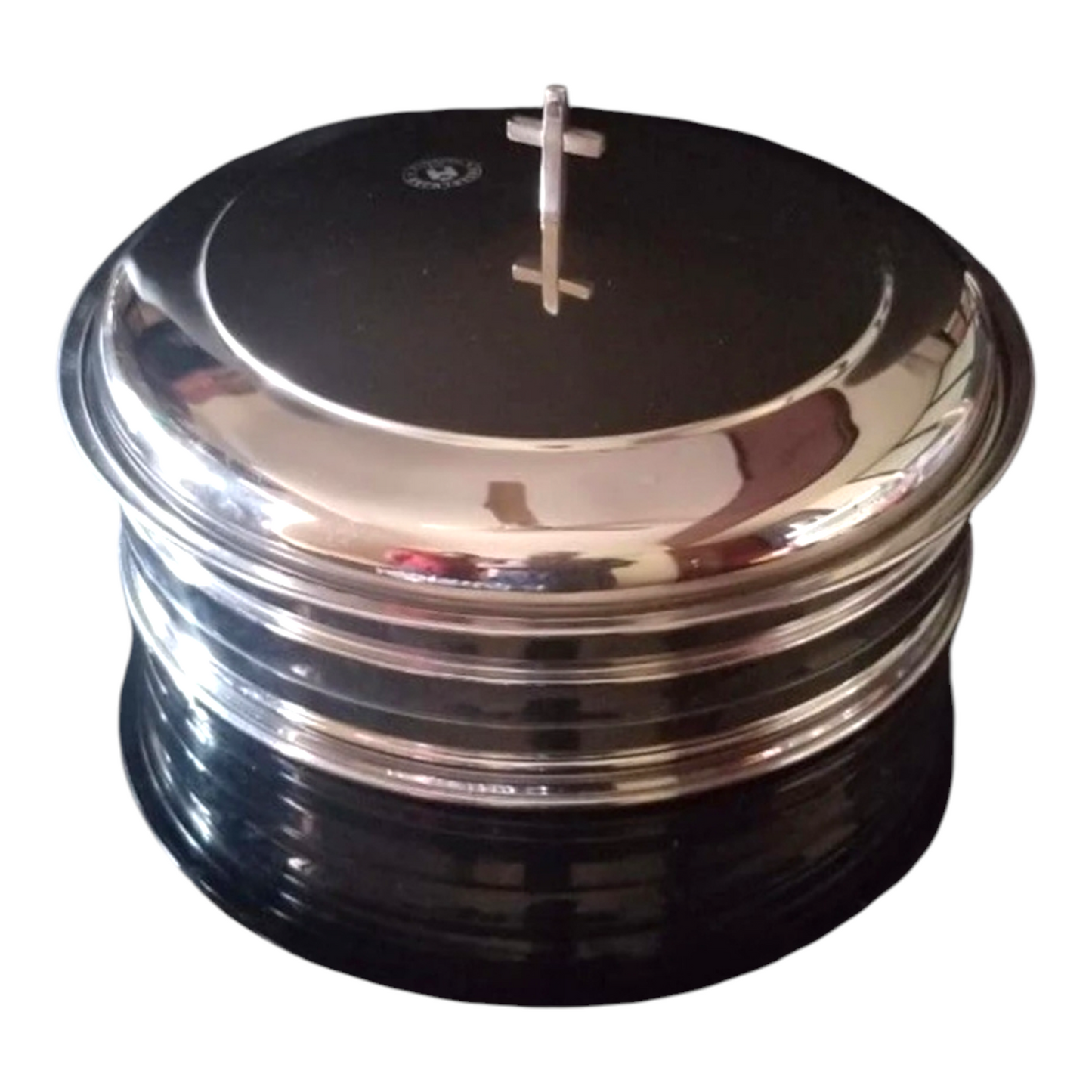 Holy Communion Stainless Steel Tray with Lid & 40 Cups, Complete Church Communion Serving Set (Pack of 43), Mirror Finish