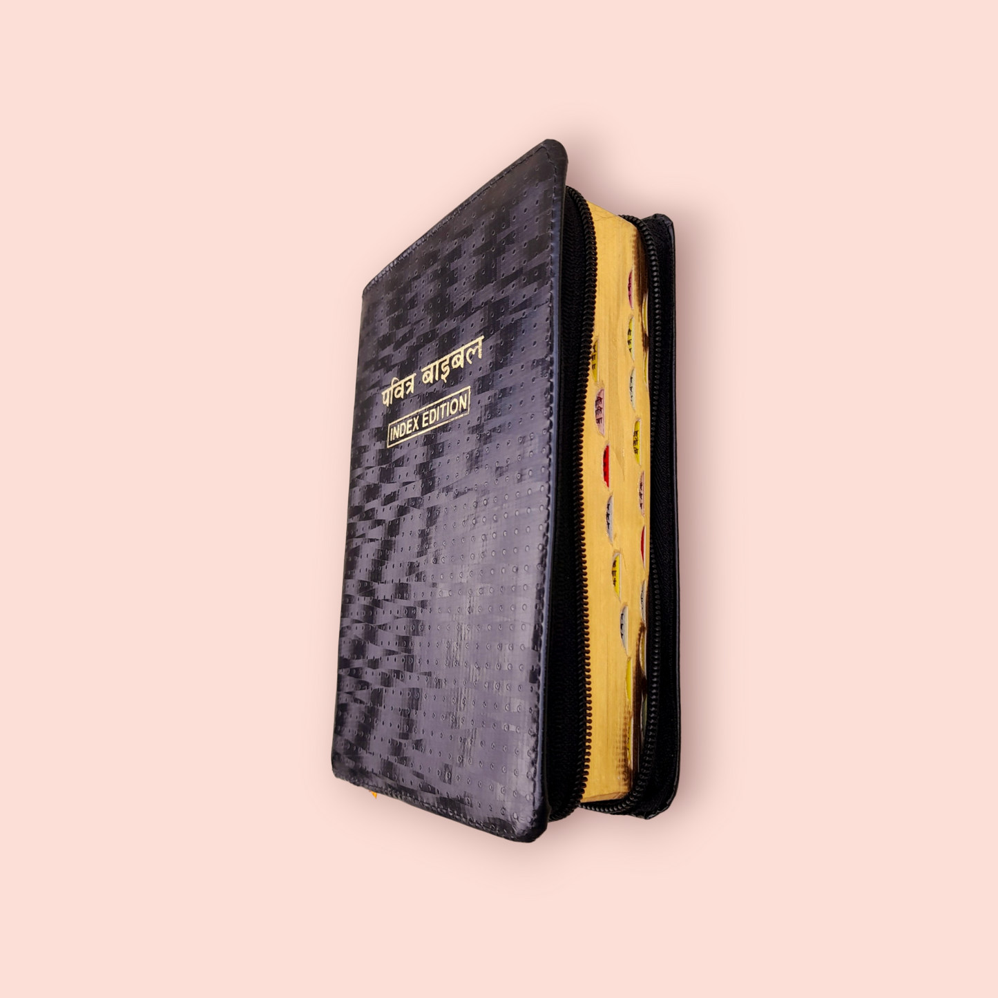 Small Hindi Bible With Thumb Index Black Color Bound