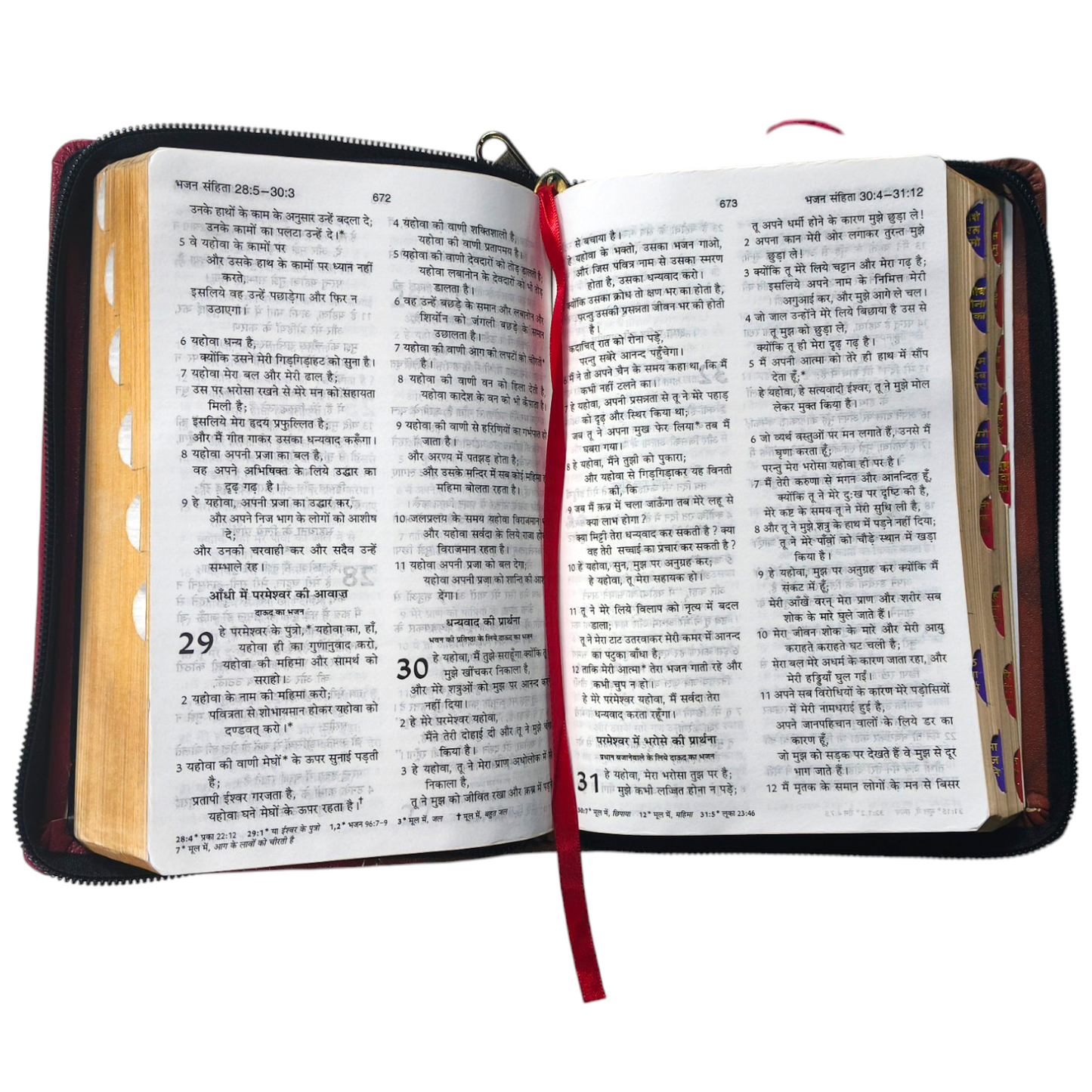 Compact Hindi Bible | With Thumb Index Edition | Indian Printed Edition | Attractive Bound | With Zip Edition | Golden Edge Bible | New Edition