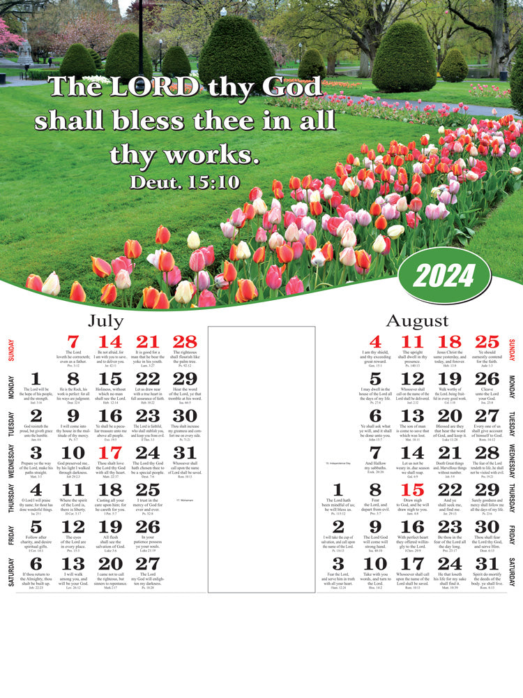 Design No 20 - Big Size English Bible Words Wall Calendar - Daily Inspiration, Captivating Images, and Ample Space for Planning - Bulk Wholesale