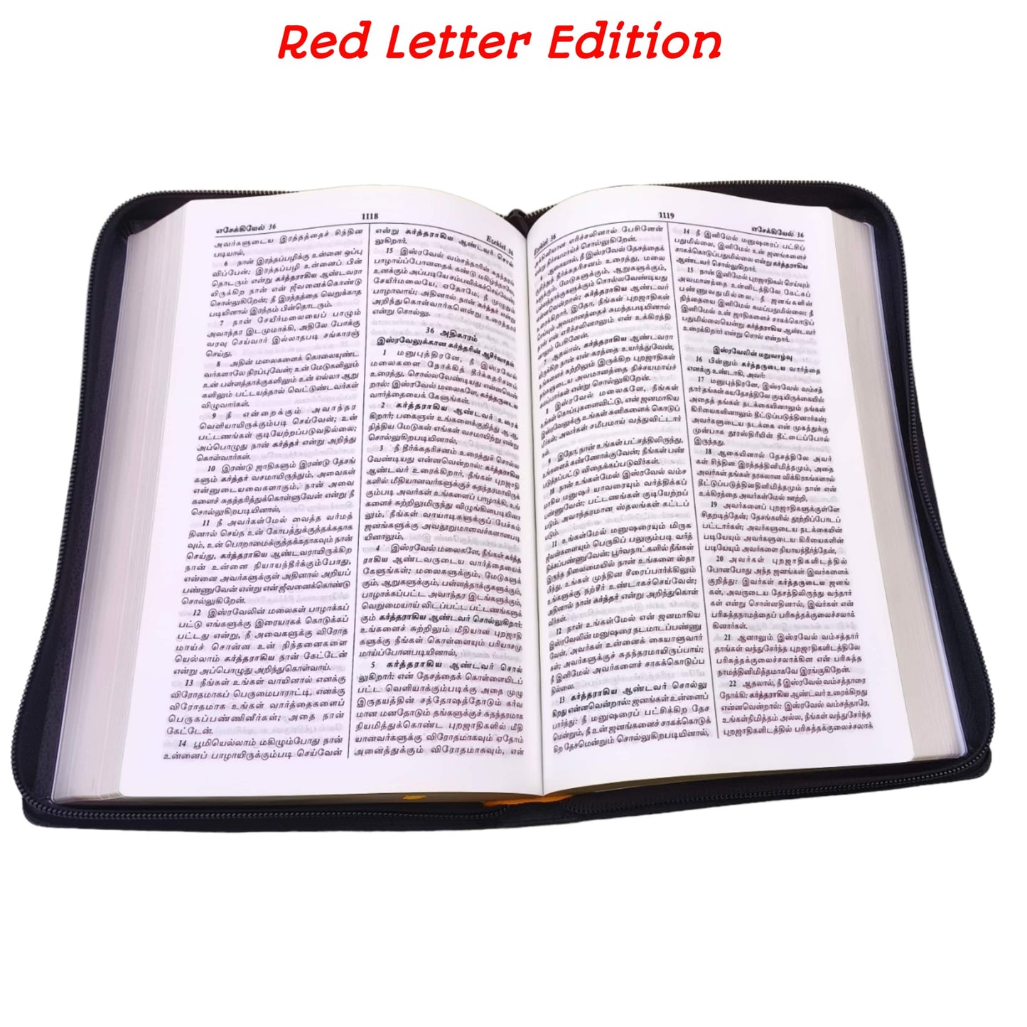 Tamil Royal Plus Red Letter With Leather Black Bound Zip Bible