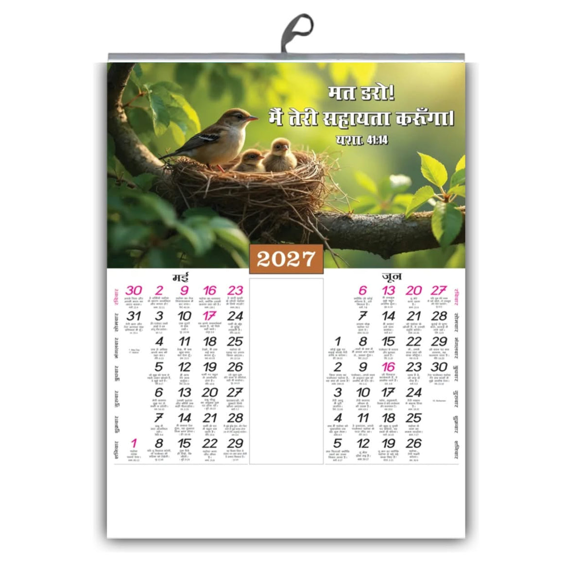 A View for Every Day – Colourful Hindi Calendar, 6 Sheets