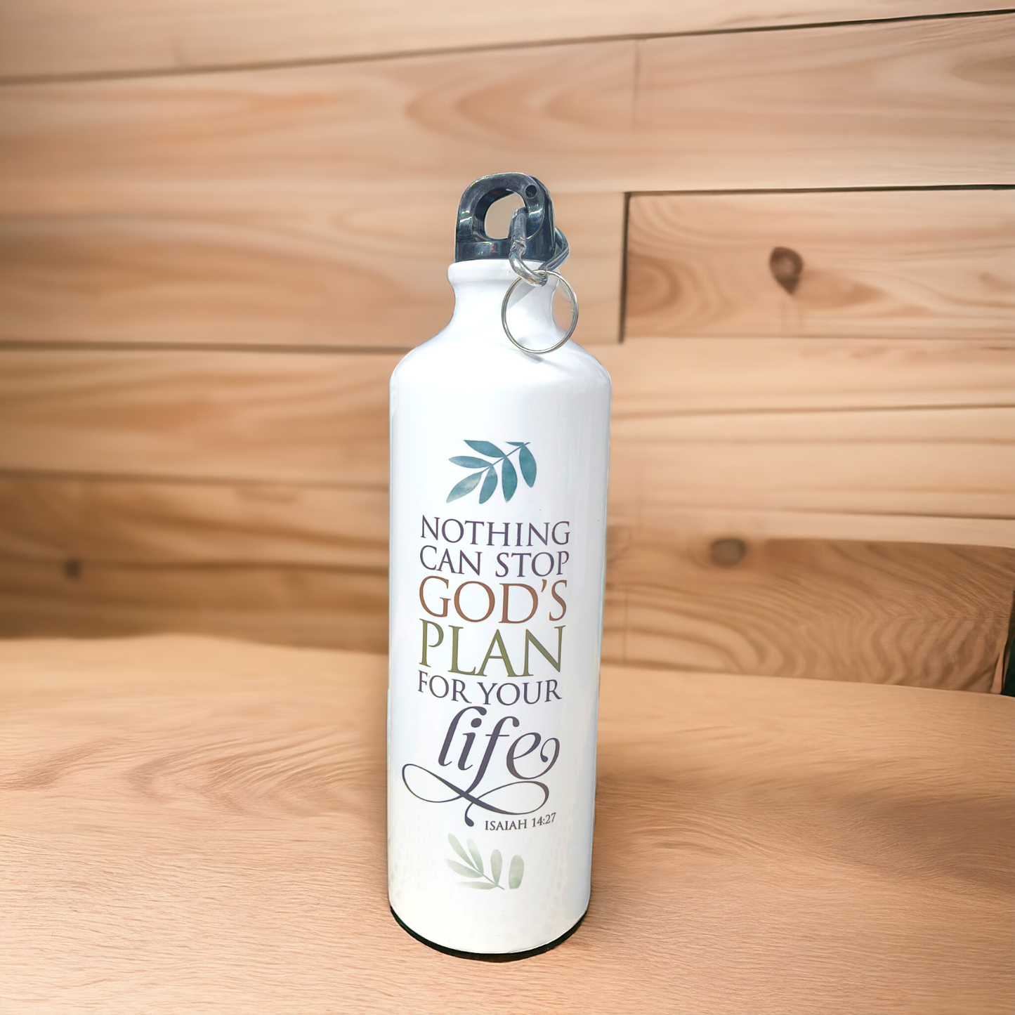 Aluminum Sports Bottle | Bible Verses Printed ( Isaiah 14 : 27) | 700ml | White Blank | Travel Sports Water Bottles