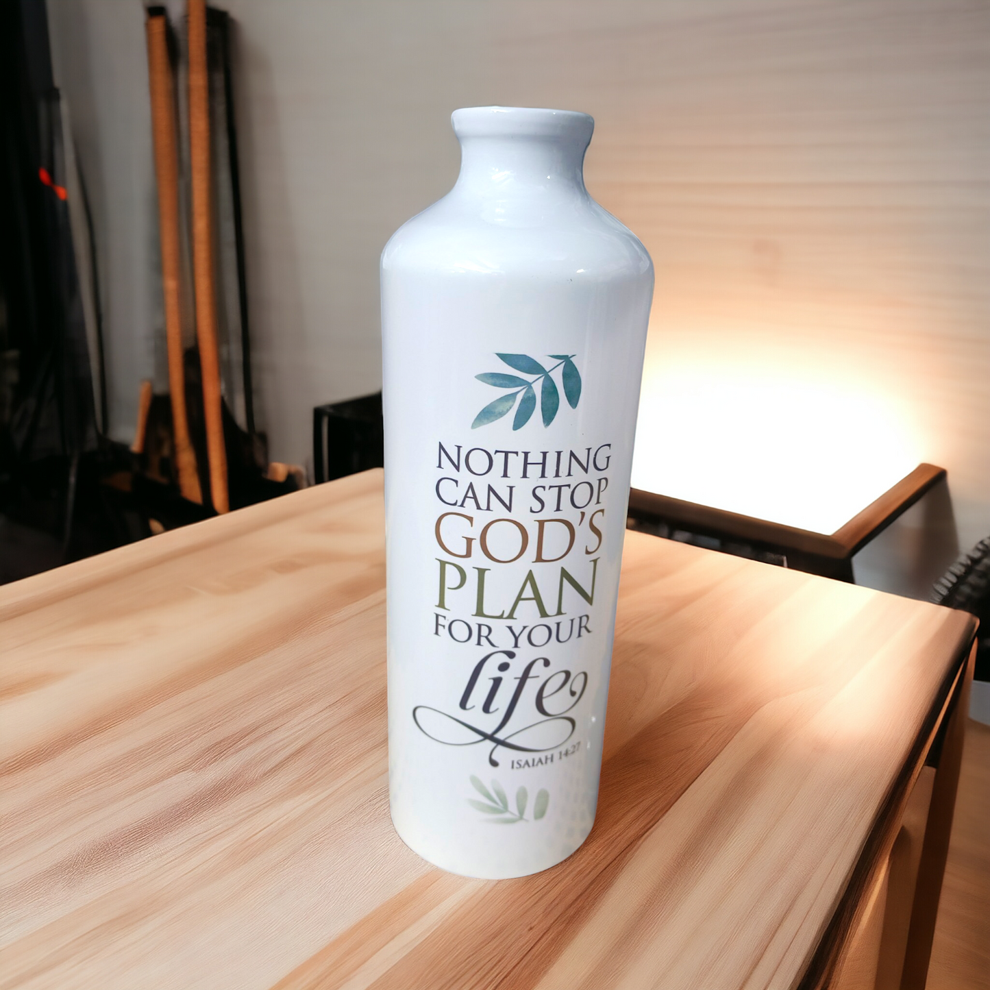 Aluminum Sports Bottle | Bible Verses Printed ( Isaiah 14 : 27) | 700ml | White Blank | Travel Sports Water Bottles