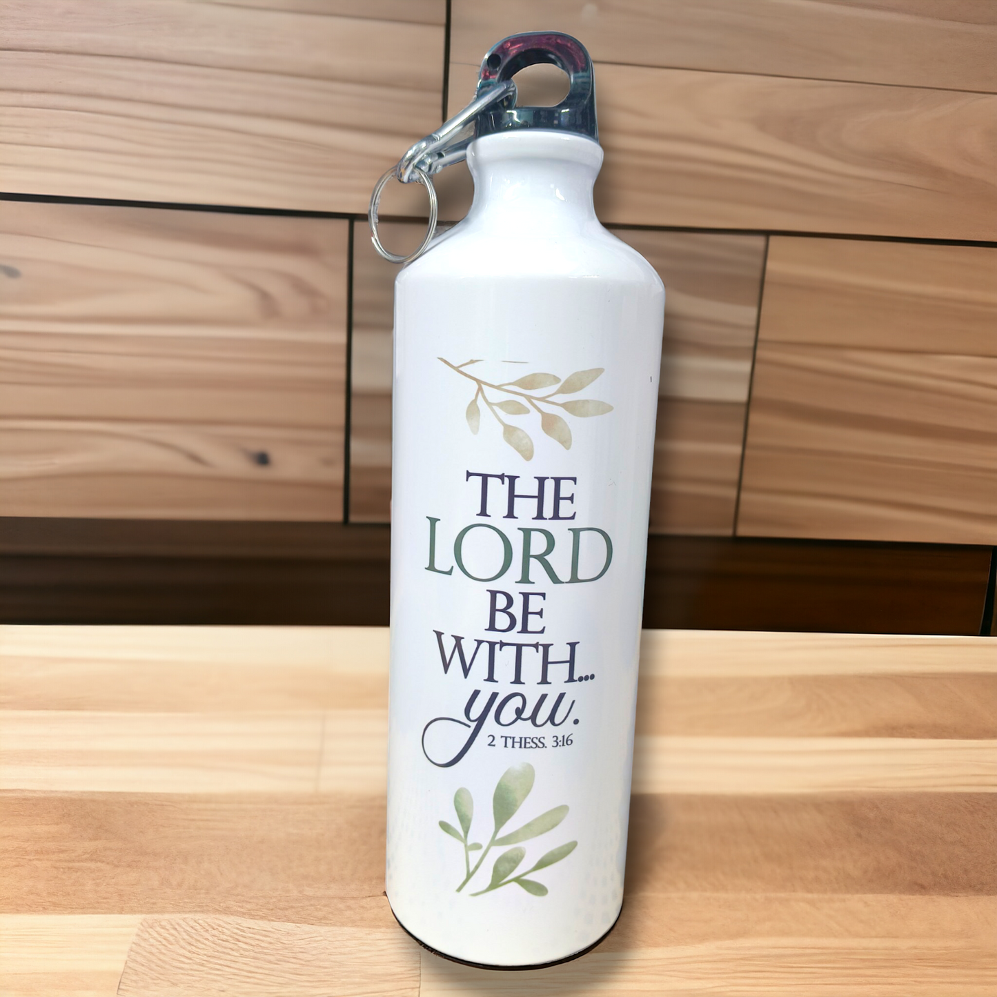 Aluminum Sports Bottle | Bible Verses Printed ( 2 Thes 3 : 16 ) | 700ml | White Blank | Travel Sports Water Bottles