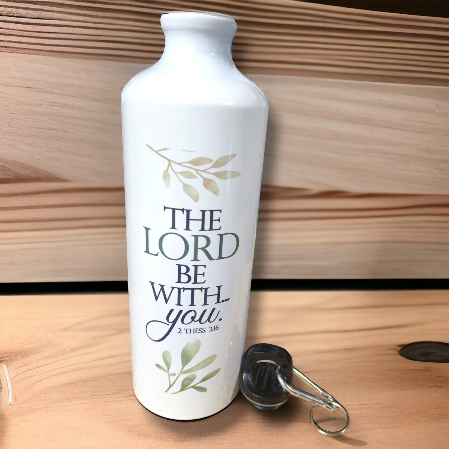 Aluminum Sports Bottle | Bible Verses Printed ( 2 Thes 3 : 16 ) | 700ml | White Blank | Travel Sports Water Bottles