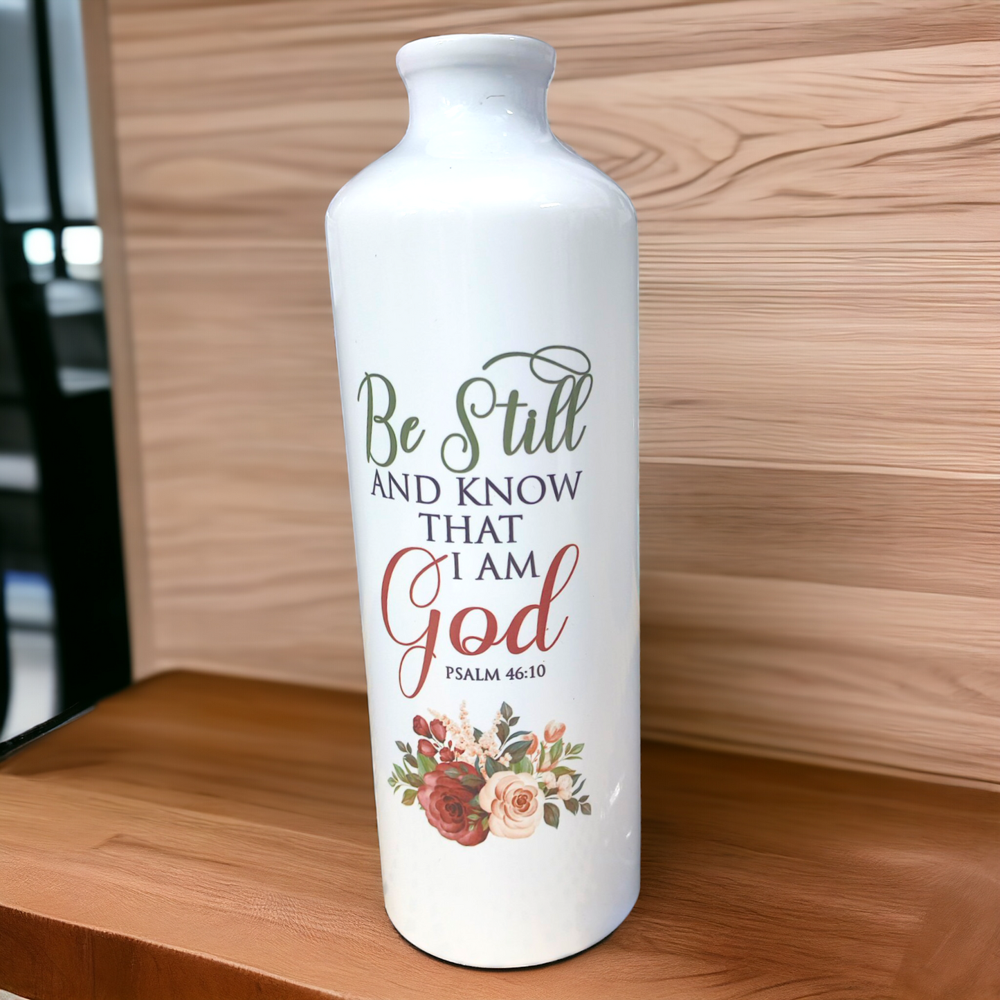 Aluminum Sports Bottle | Bible Verses Printed ( Paslm 46:10 ) | 700ml | White Blank | Travel Sports Water Bottles