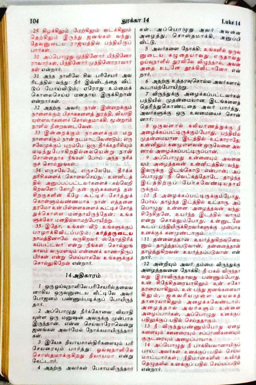 Tamil Bible Semi-Compact Red Letter Edition - Black Zippered Cover, Premium Quality Holy Bible