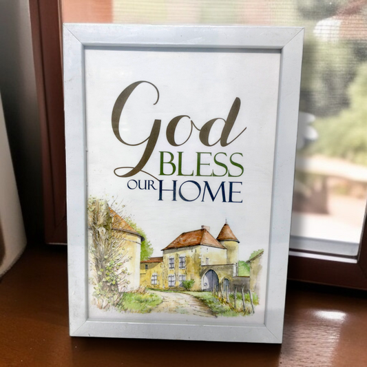 Photo Frame | High Quality | Best Gift For Home Decor | 11 inch × 8 inch | God Bless Our Home
