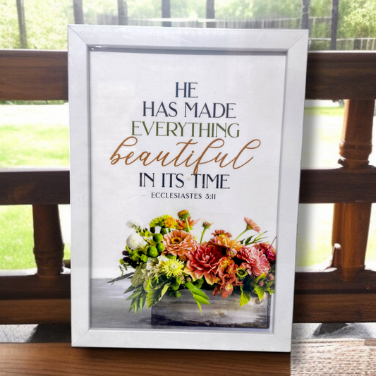 Photo Frame | High Quality | Best Gift For Home Decor | 11 inch × 8 inch | Ecclesiastes : 3:4