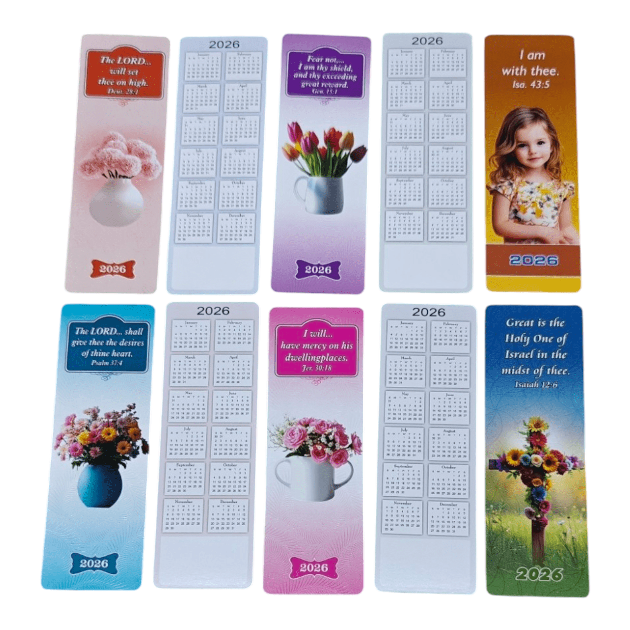 2026 Bilingual Bible Bookmarks (Hindi & English) – 100 Promise Verses – 300gsm Art Board – Spot-UV + Textured Drip-Off – Teflon-Coated Back