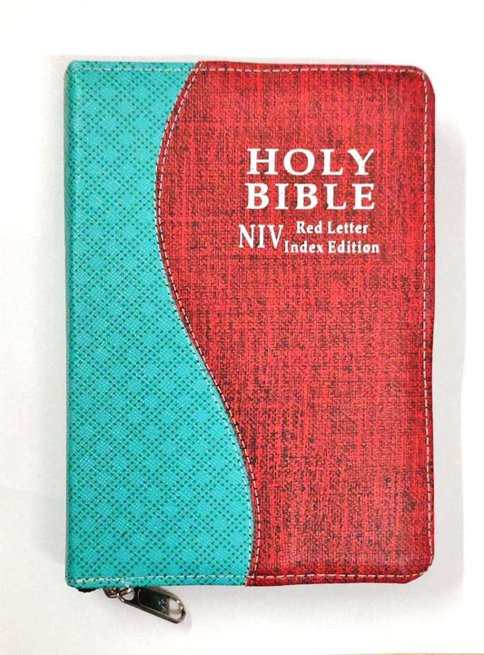 NIV Compact Bible - Red Letter Edition: Blue/Red Color Zip Type With Thumb Index -