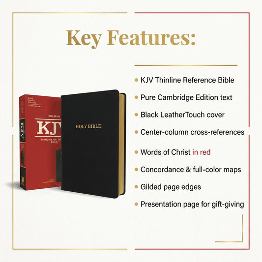Holman KJV Thinline Reference Bible – Black LeatherTouch (Pure Cambridge Edition)