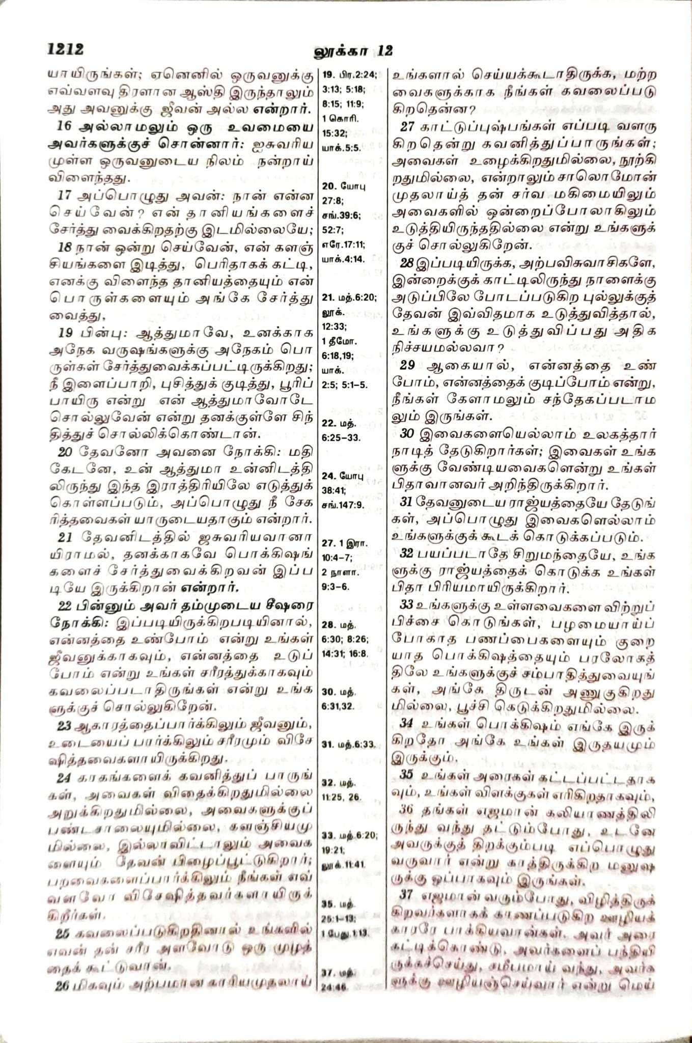 Tamil Bible Center Column Reference Red Letter Edition: Royal Size Burgundy Zip Cover - Premium Korean Print