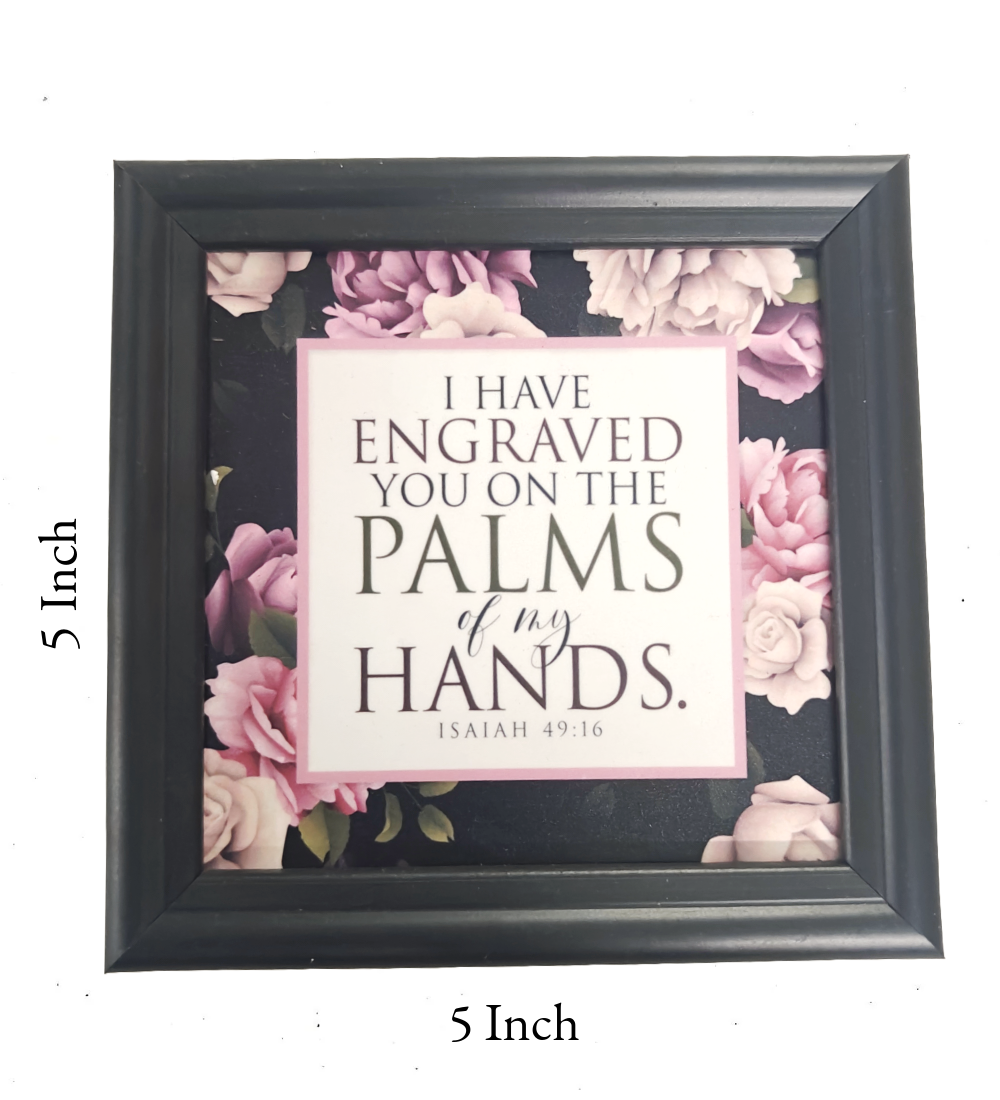 New 5x5 Inch English Bible Verse Frame Board – High-Quality, Durable, and Versatile Design