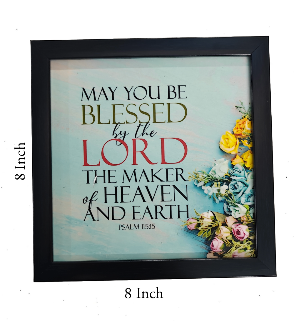 English Bible Verse Frame Board – 8x8 Inch Size, Top-Quality Design