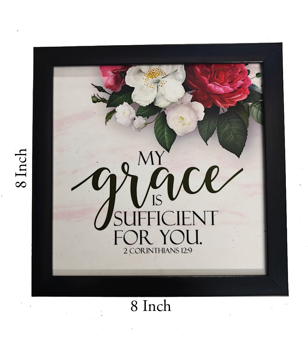 English Bible Verse Frame Board – 8x8 Inch Size, Top-Quality Design