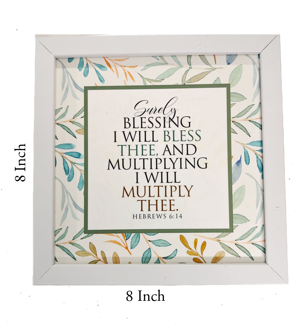 English Bible Verse Frame Board – 8x8 Inch Size, Top-Quality Design