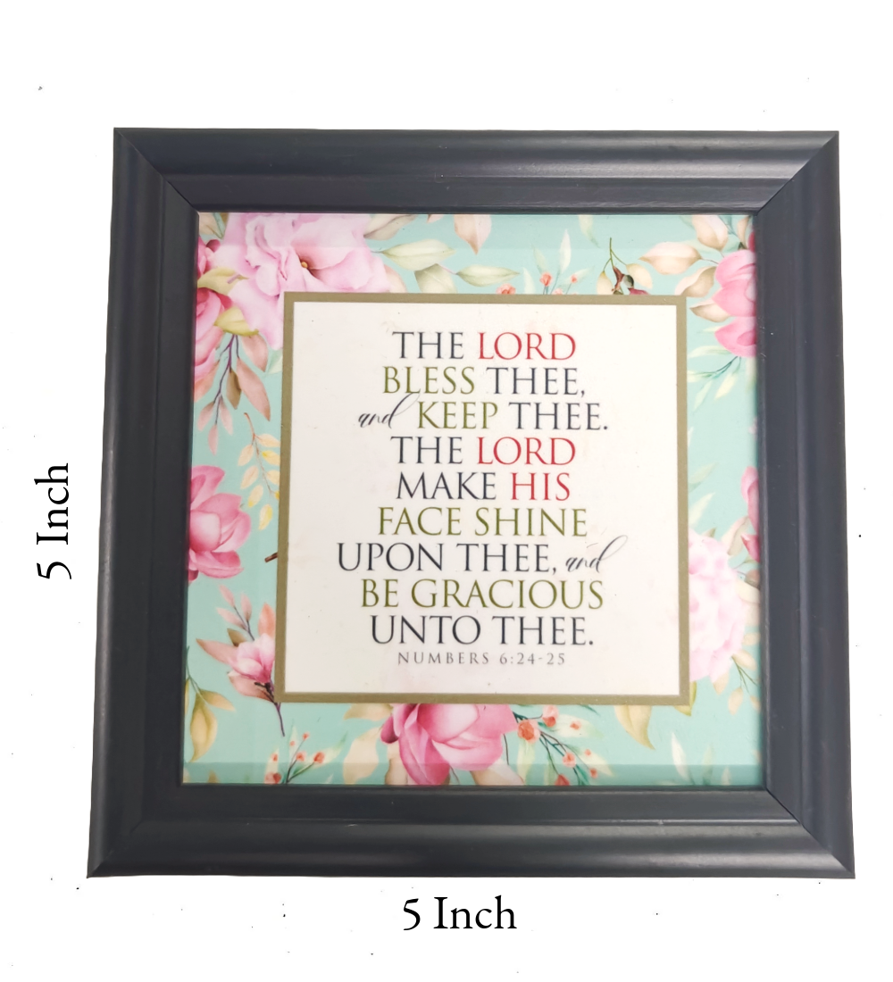 New 5x5 Inch English Bible Verse Frame Board – High-Quality, Durable, and Versatile Design