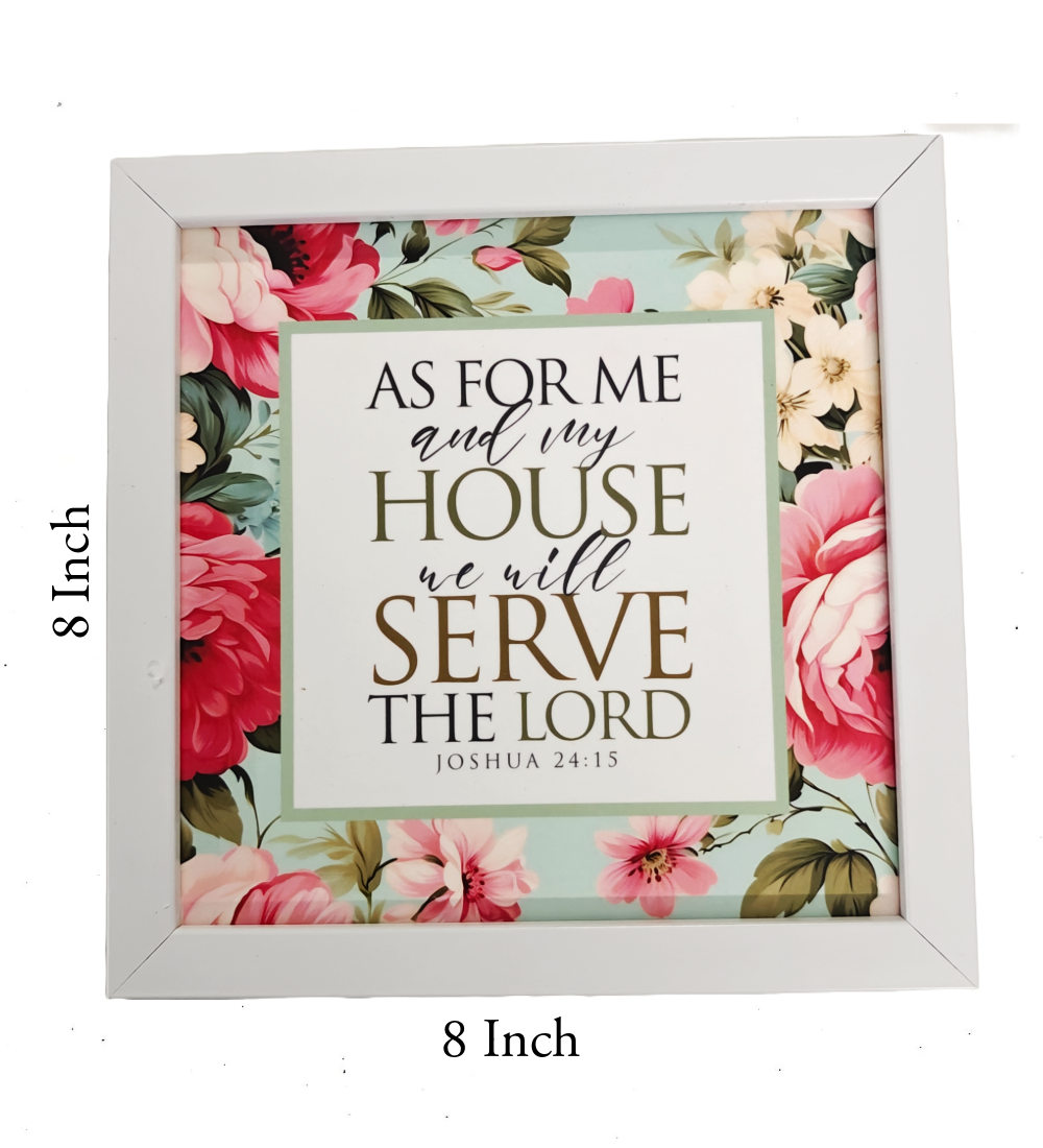 English Bible Verse Frame Board – 8x8 Inch Size, Top-Quality Design