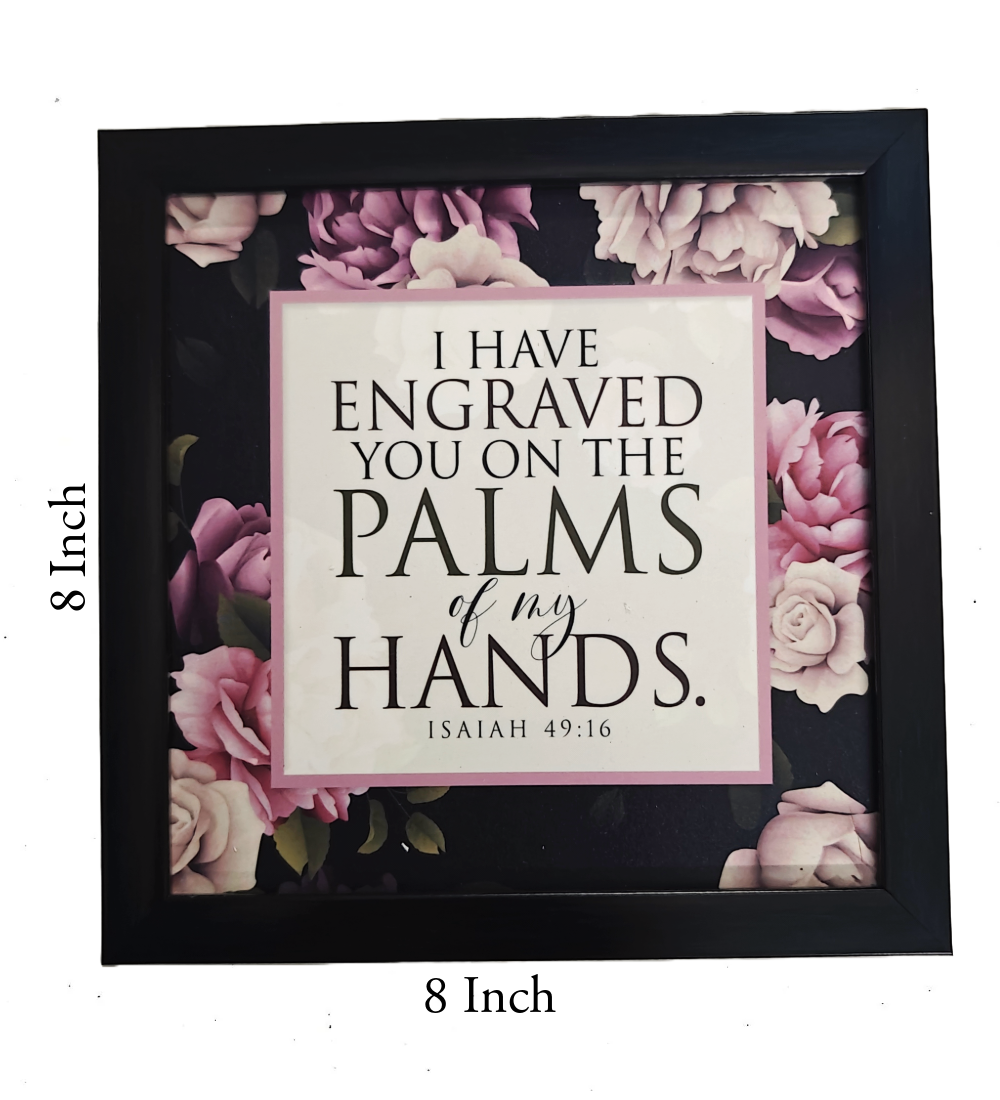 English Bible Verse Frame Board – 8x8 Inch Size, Top-Quality Design