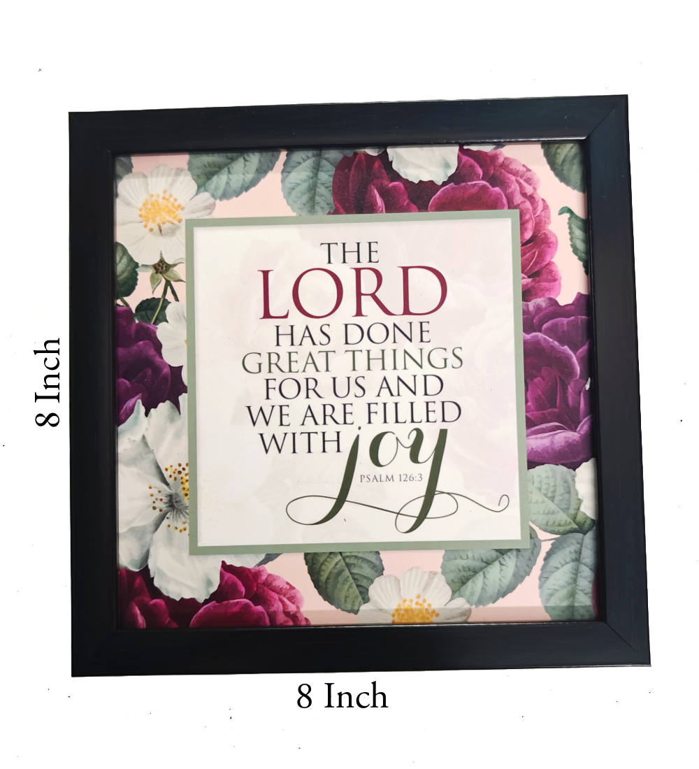 English Bible Verse Frame Board – 8x8 Inch Size, Top-Quality Design