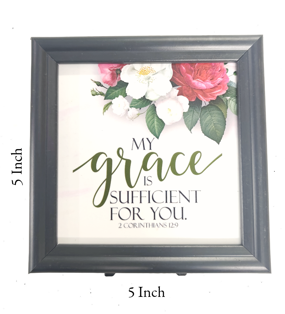 New 5x5 Inch English Bible Verse Frame Board – High-Quality, Durable, and Versatile Design