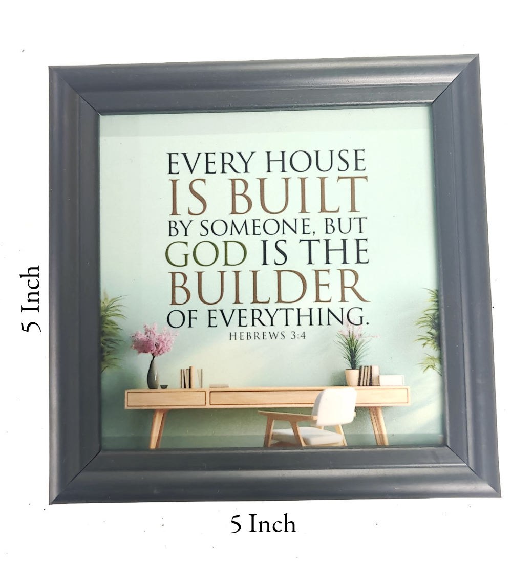 New 5x5 Inch English Bible Verse Frame Board – High-Quality, Durable, and Versatile Design