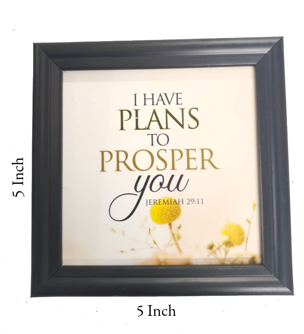 English Bible Verse Frame Board – 5x5 Inch Size, High-Quality Durable Design, Premium Scripture Wall Art,