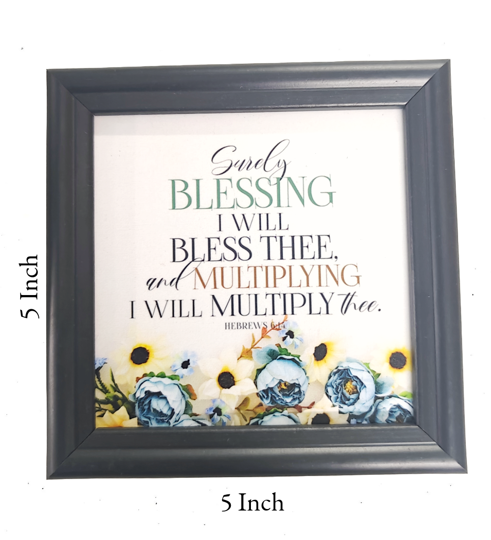 New 5x5 Inch English Bible Verse Frame Board – High-Quality, Durable, and Versatile Design