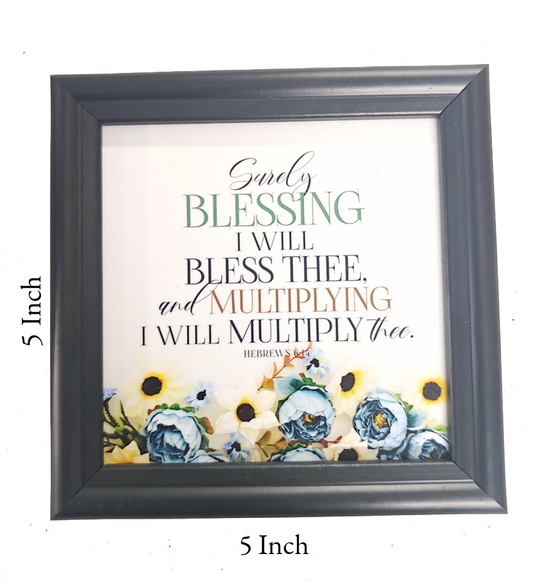 "English Bible Verse Frame Board – 5x5 Inch Size, High-Quality Durable Design,