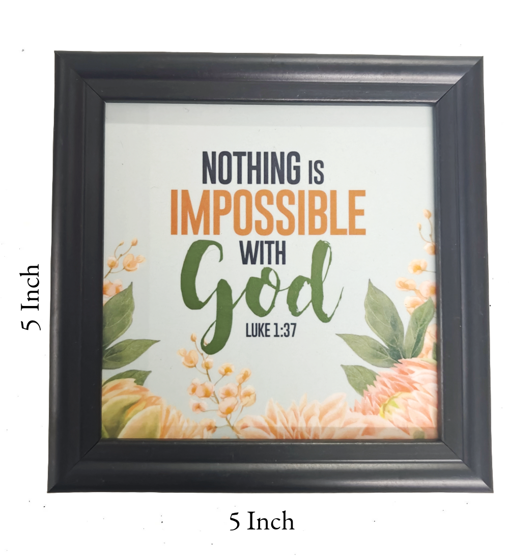 New 5x5 Inch English Bible Verse Frame Board – High-Quality, Durable, and Versatile Design