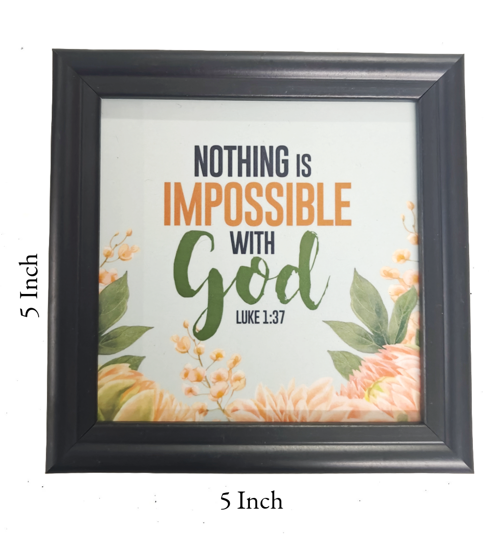 English Bible Verse Frame Board – 5x5 Inch Size, High-Quality Durable Design, Premium Scripture Wall Art & Gift-Ready Christian Decor