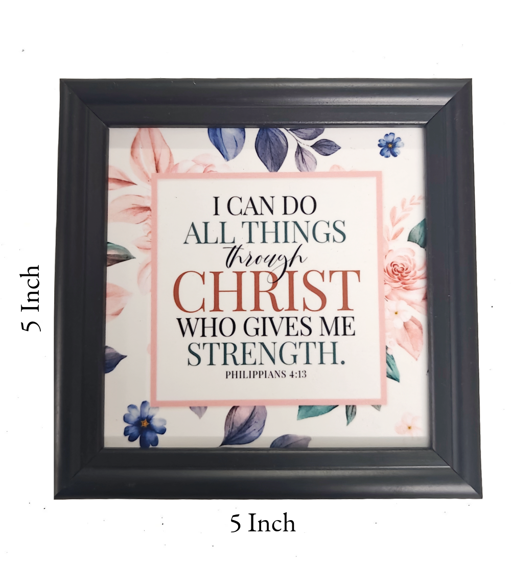 New 5x5 Inch English Bible Verse Frame Board – High-Quality, Durable, and Versatile Design