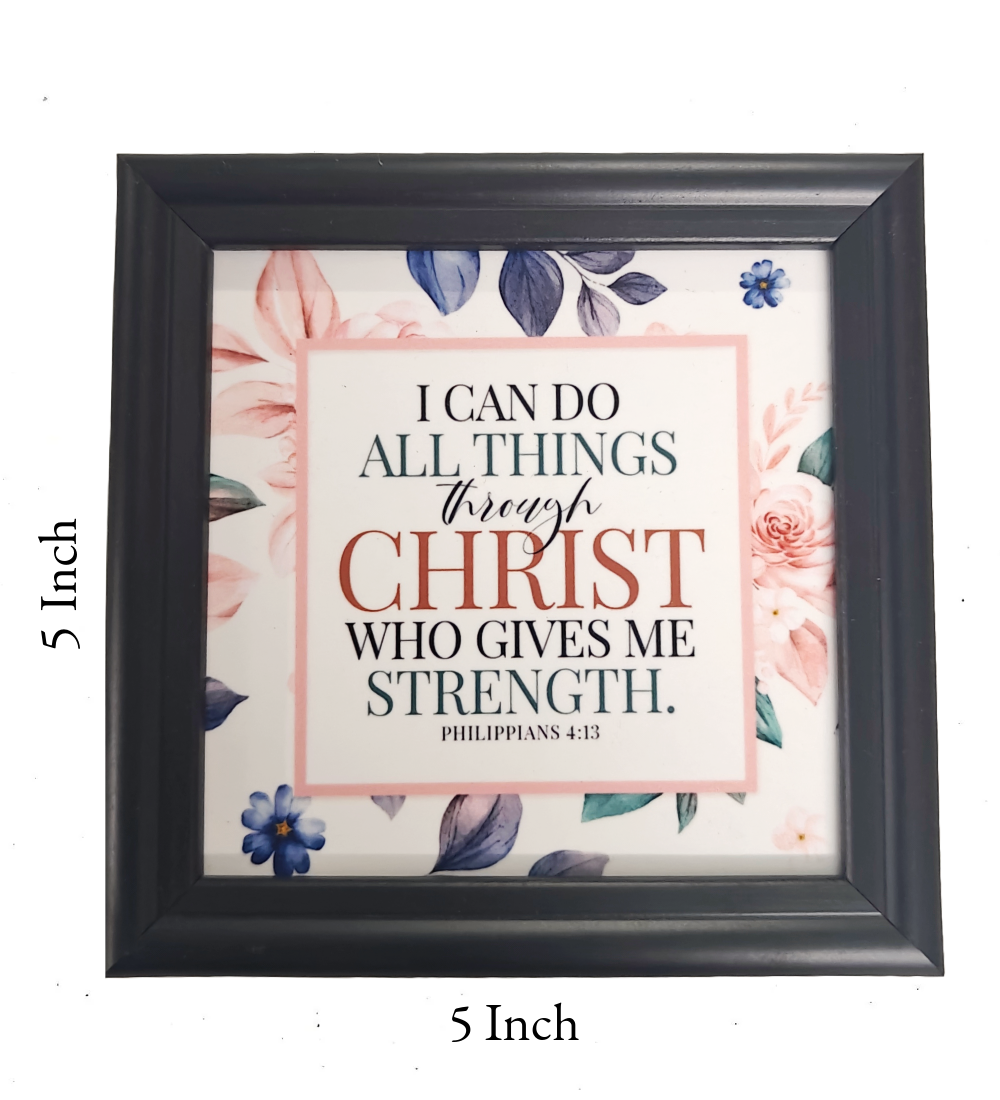 "English Bible Verse Frame Board – 5x5 Inch Size, High-Quality Durable Design, Premium