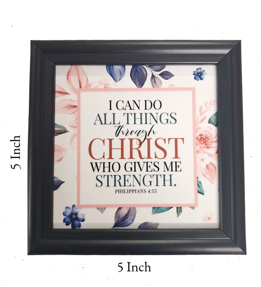 "English Bible Verse Frame Board – 5x5 Inch Size, High-Quality Durable Design, Premium