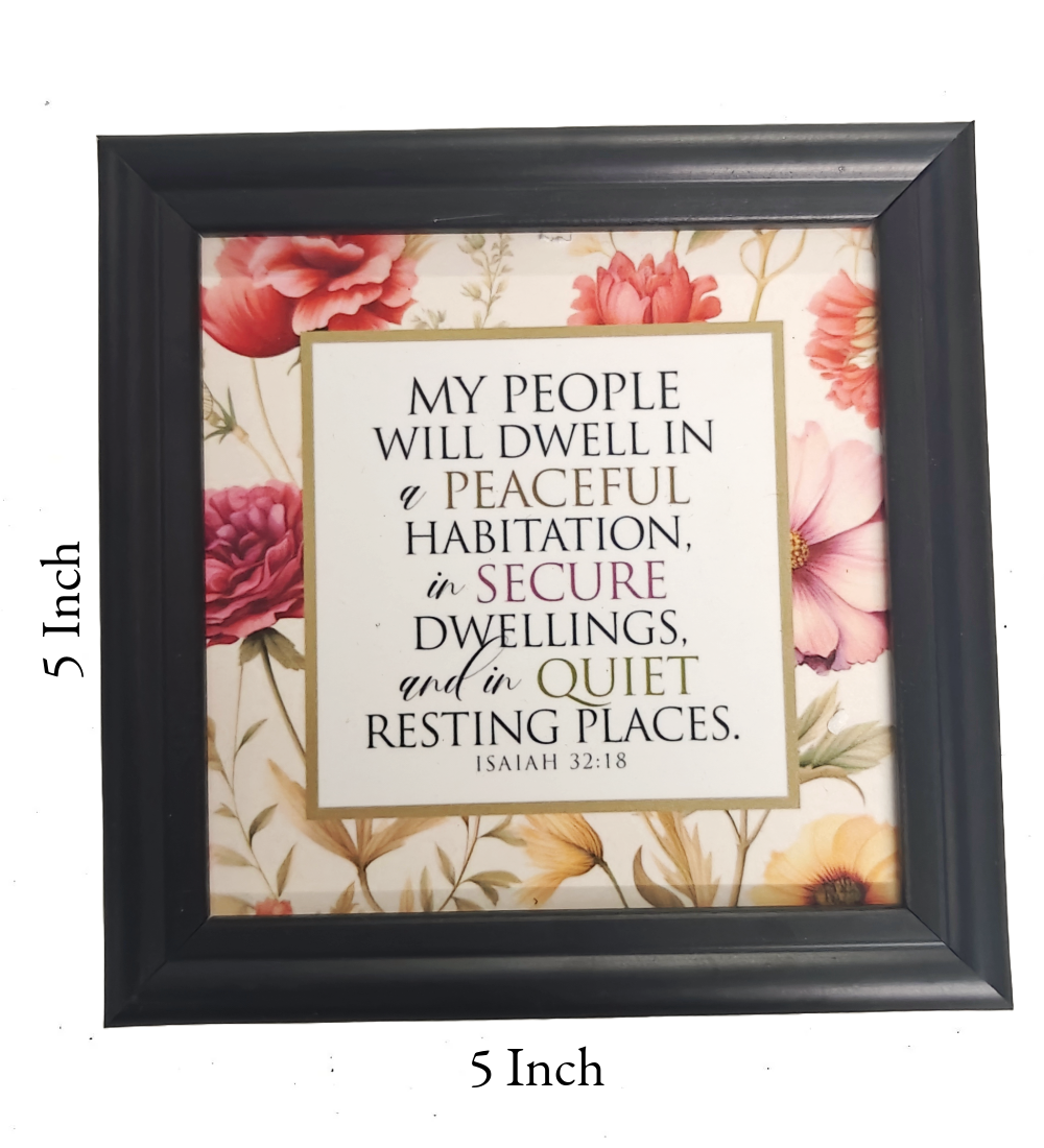 New 5x5 Inch English Bible Verse Frame Board – High-Quality, Durable, and Versatile Design