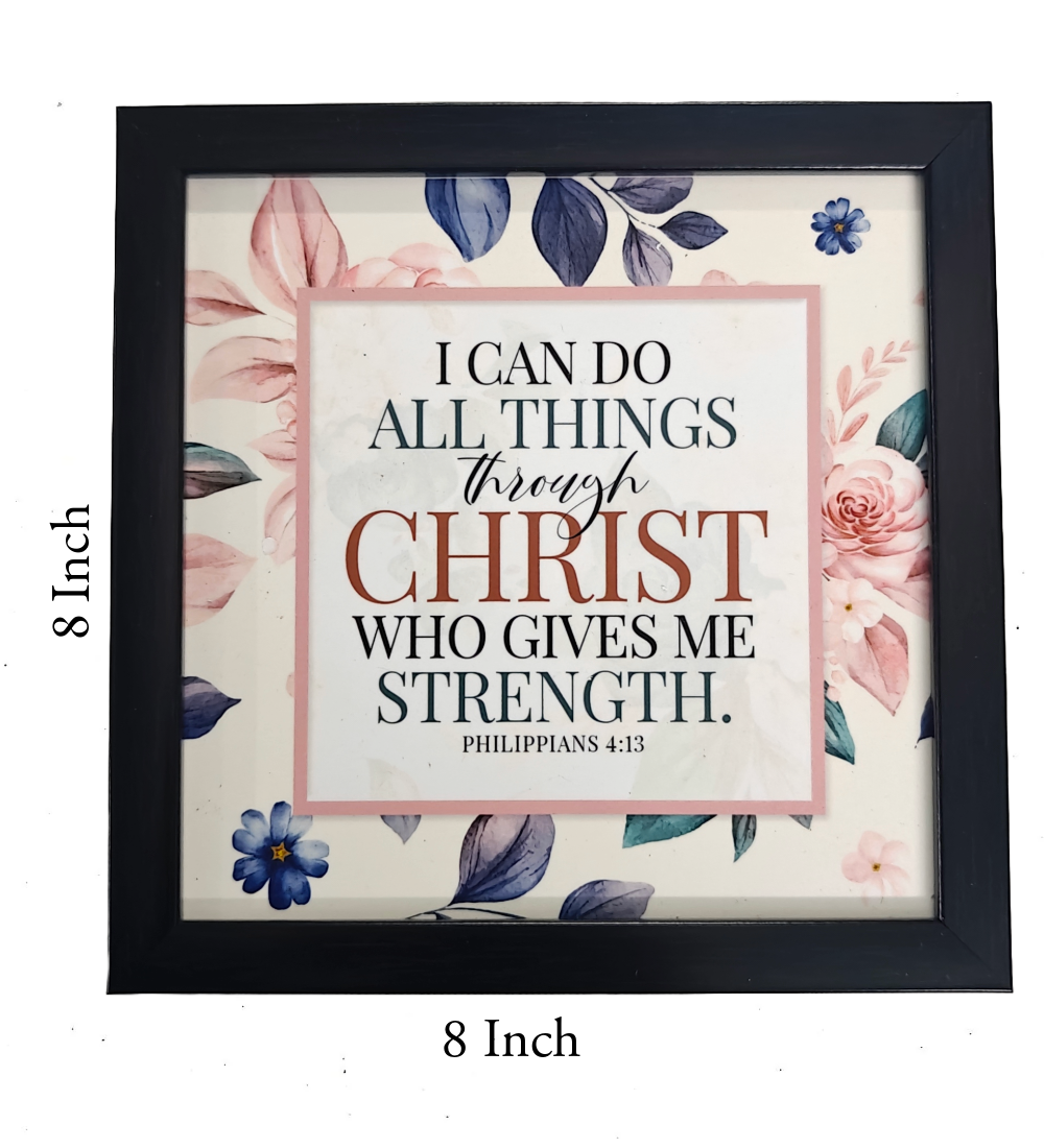 English Bible Verse Frame Board – 8x8 Inch Size, Top-Quality Design