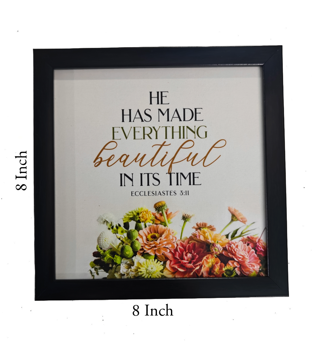 English Bible Verse Frame Board – 8x8 Inch Size, Top-Quality Design