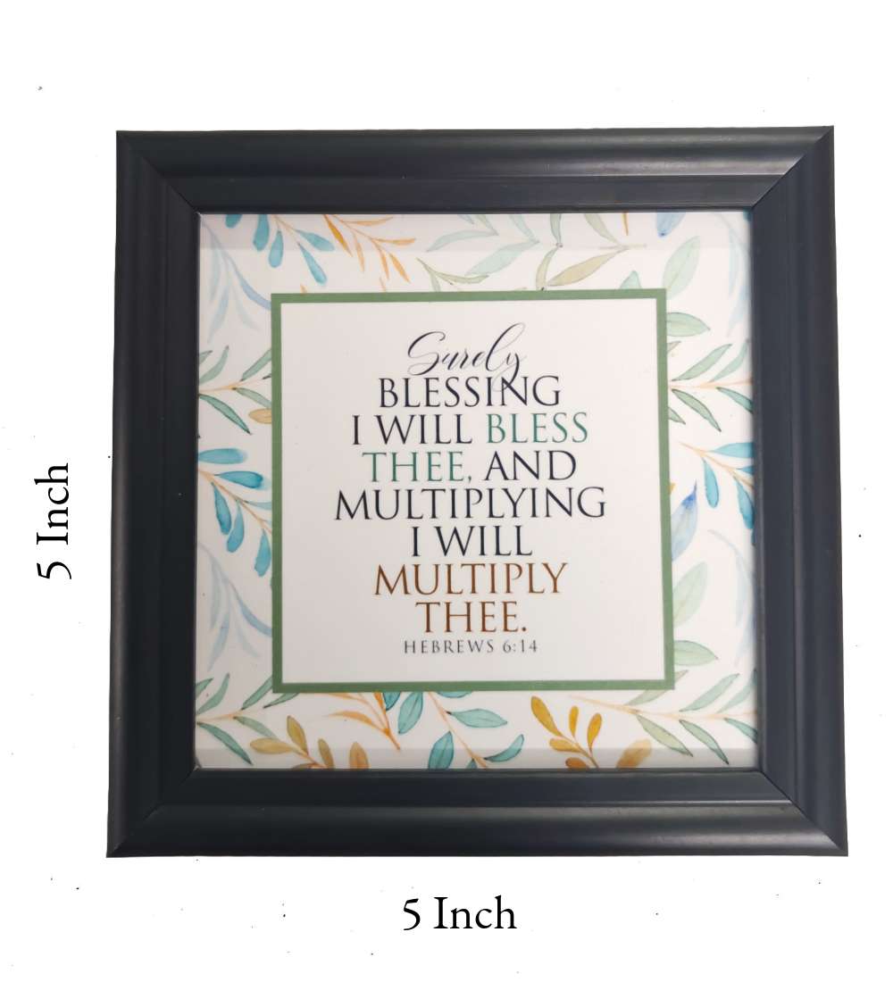 New 5x5 Inch English Bible Verse Frame Board – High-Quality, Durable, and Versatile Design