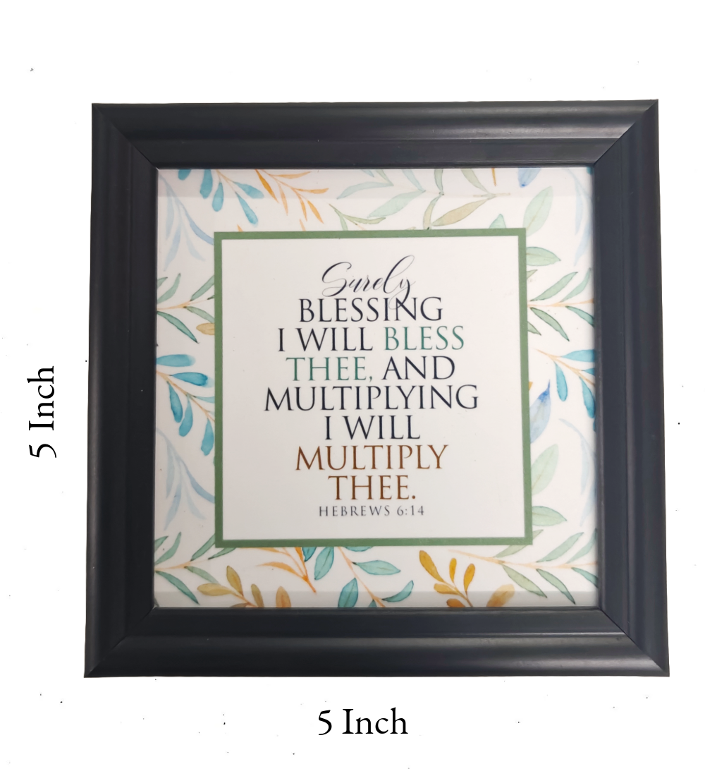 English Bible Verse Frame Board – 5x5 Inch Size, High-Quality Durable Design Verified Scripture Art, Water-Resistant Christian Decor & Inspirational Gift"