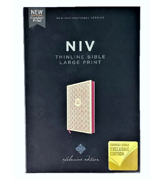 NIV Thinline Bible | Large Print Bible |  New Edition | Attractive Pink Design Bound Cover