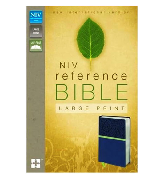 NIV Reference Bible | Large Print  | Black Leather Bound | Italian Duo-Tone | New Edition