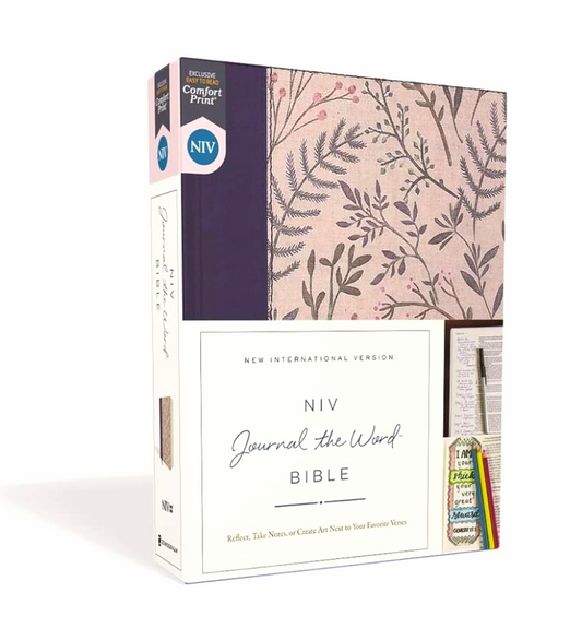 NIV Journal the Word Bible | Cloth over Board | Pink Floral | New Edition | Reflect Take Notes or Create Art Next to Your Favorite Verse