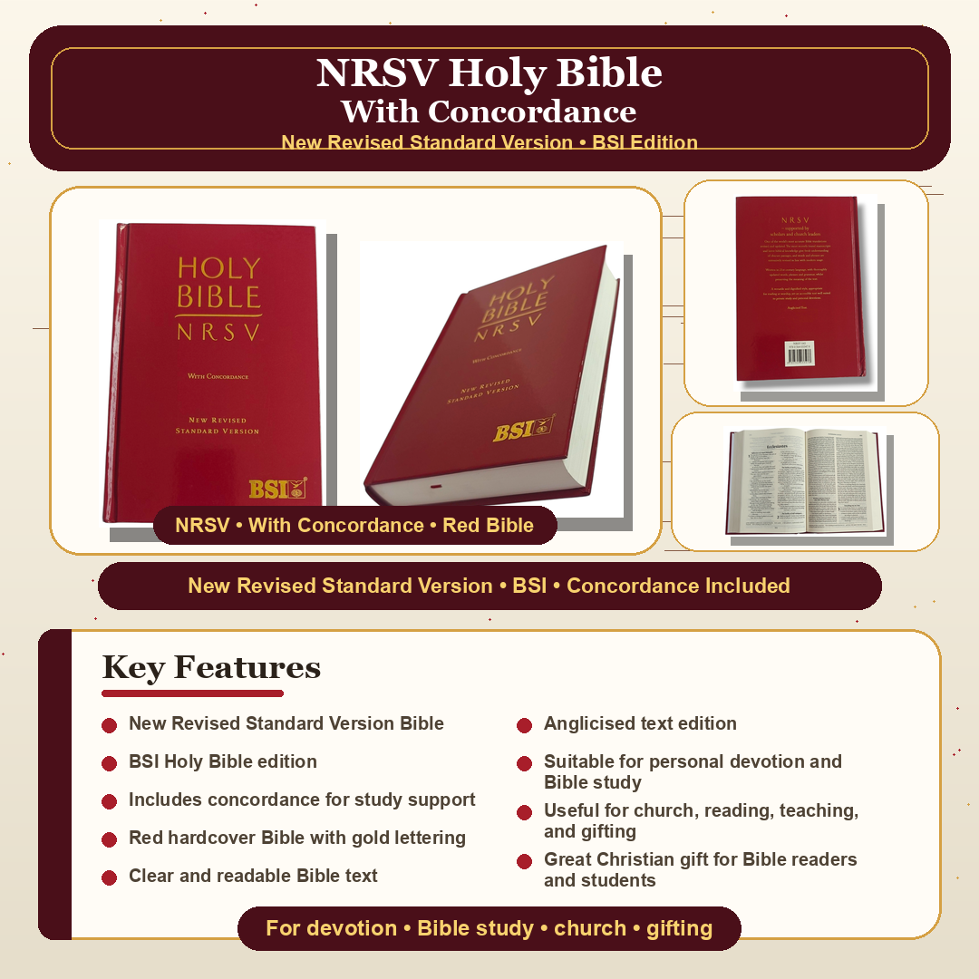NRSV Holy Bible with Concordance – Hardcover, Anglicised Text (BSI / Bible Society of India)