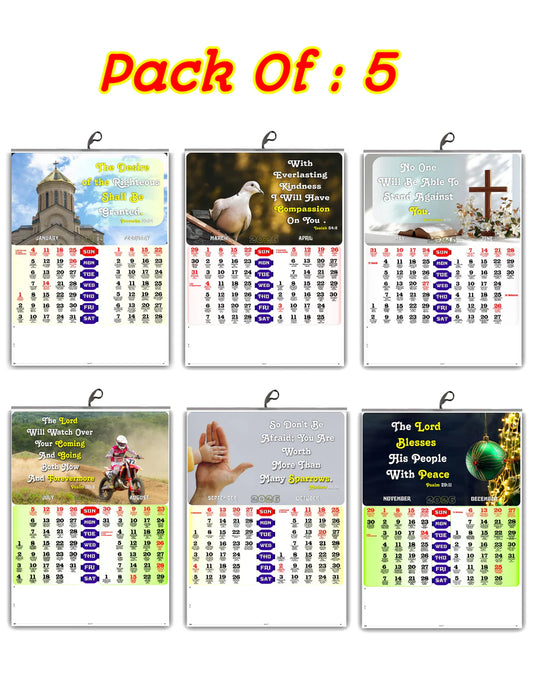 2026 English Large Christian Wall Calendar 15x20 Inch & English Our Daily Bread Annual Edition – 2026 Combo