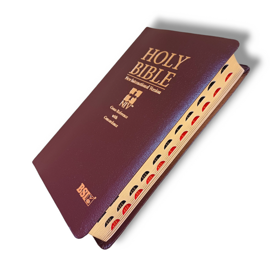 NIV Cross-Reference With Concordance Bible | Brown Leather Bound Edition | Thumb Index Bible | Medium Size Bible | New Edition