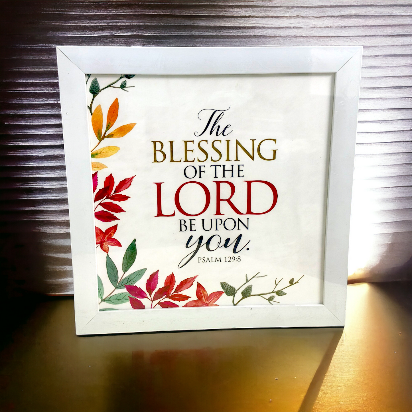 High Quality | Premium English Bible Verses Photo Frame | Hanging Frame | Best Gift For Home Decor | ( Psalm 129:8 )